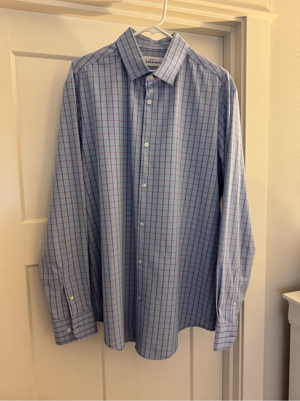 Mizzen+Main Light Blue Windowpane Dress Shirt